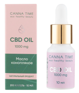 CANNA TIME, CBD масло (1000 мг), жидкость, 10 мл