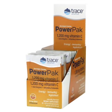 Trace Minerals, PowerPak + stamina (электролит для повышения выносливости), со вкусом апельсина, порошок, 30х5,3 г