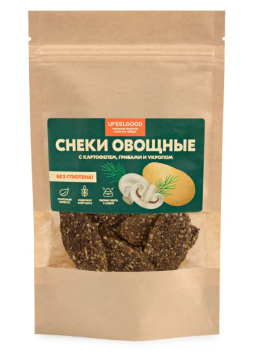 UFEELGOOD, Снеки овощные с картофелем, грибами и укропом, 70 г