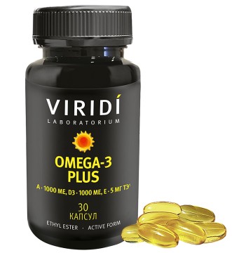 VIRIDI LABORATORIUM, Omega-3 Plus, капсулы, 30 шт.