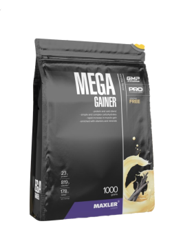 Maxler, Mega Gainer со вкусом ванильного мороженого, порошок, 1000 г