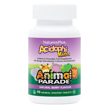 Natures Plus, Animal Parade Acidophi Kidz Chewable, Пробиотики для детей, жевательные таблетки, 90 шт.