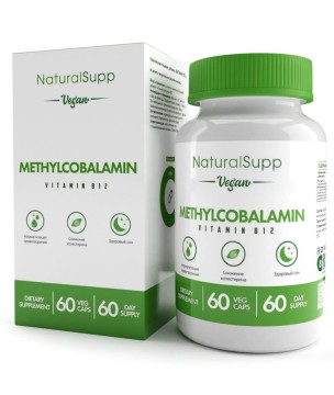 NaturalSupp, Метилкобаламин (Витамин В12), капсулы, 60 шт.